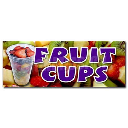Amistad 24 in. Fruit Cups Decal Sticker - Peaches Pineapple Orange Cocktail Salad Syrup Berry AM3924744
